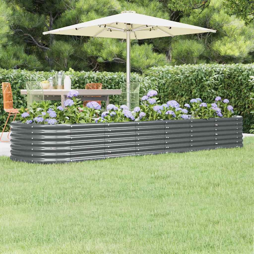 Letto da Giardino in Acciaio Zincato 296x80x36 cm Antracite