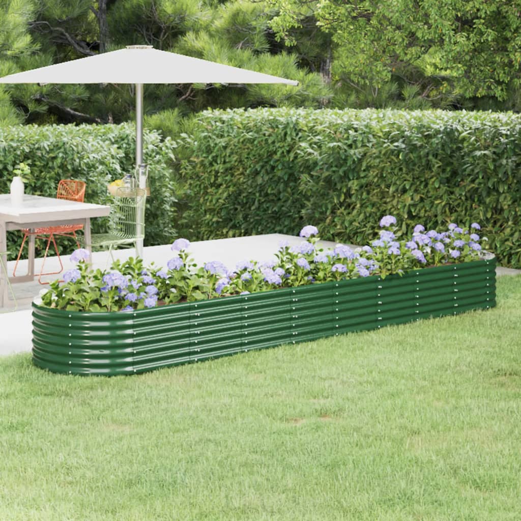 Letto Giardino Acciaio Zincato 368x80x36 cm Verde