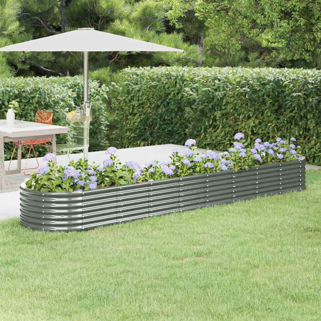 Letto Giardino Acciaio Zincato 368x80x36 cm Grigio