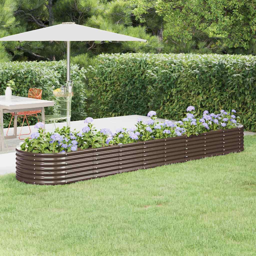 Letto Giardino Acciaio Zincato 368x80x36cm Marrone