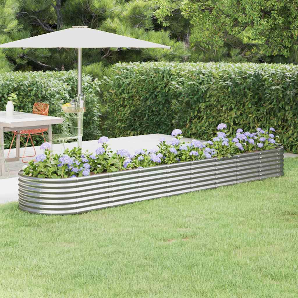 Letto Giardino Acciaio Zincato 368x80x36cm Argento