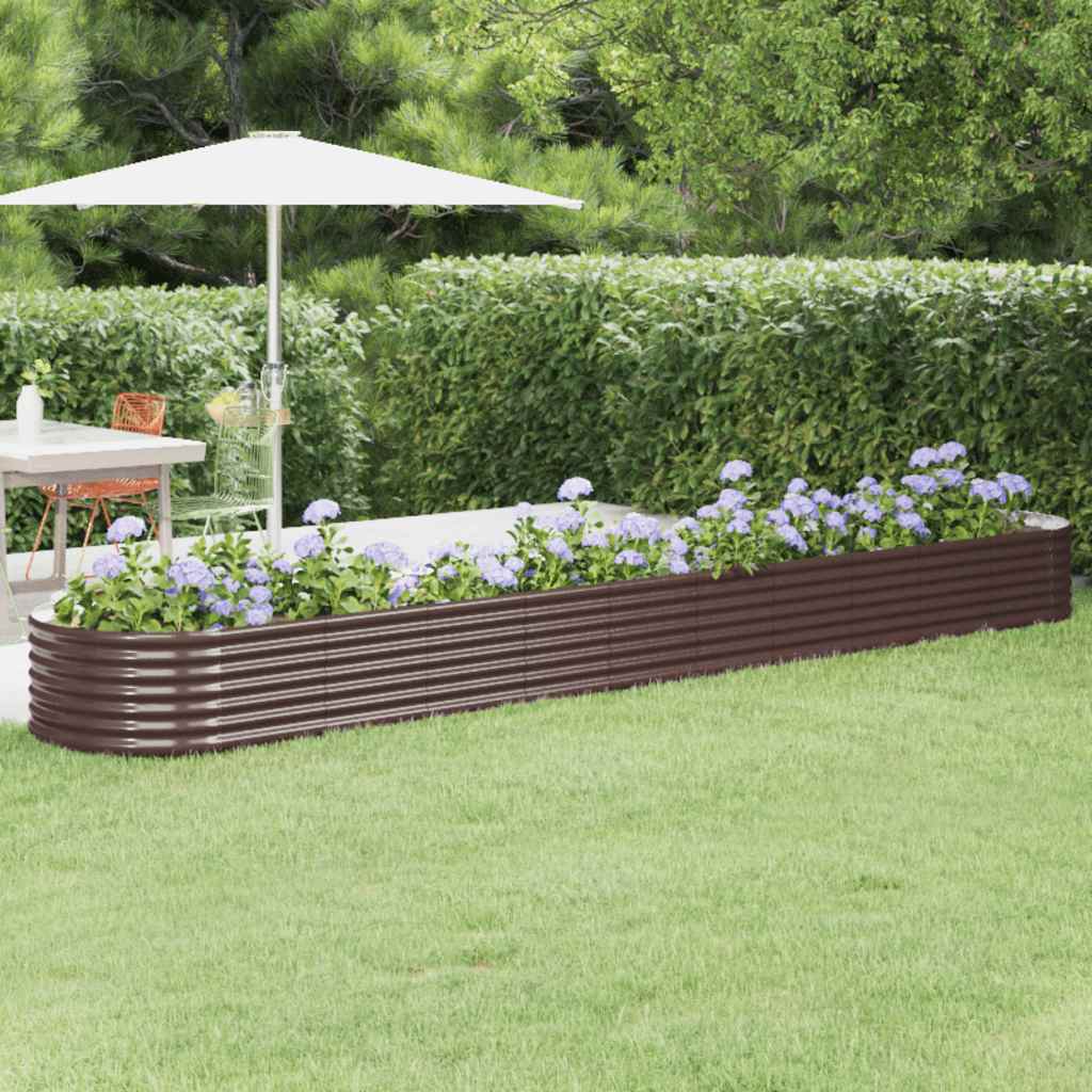 Letto Giardino Acciaio Zincato 440x80x36cm Marrone