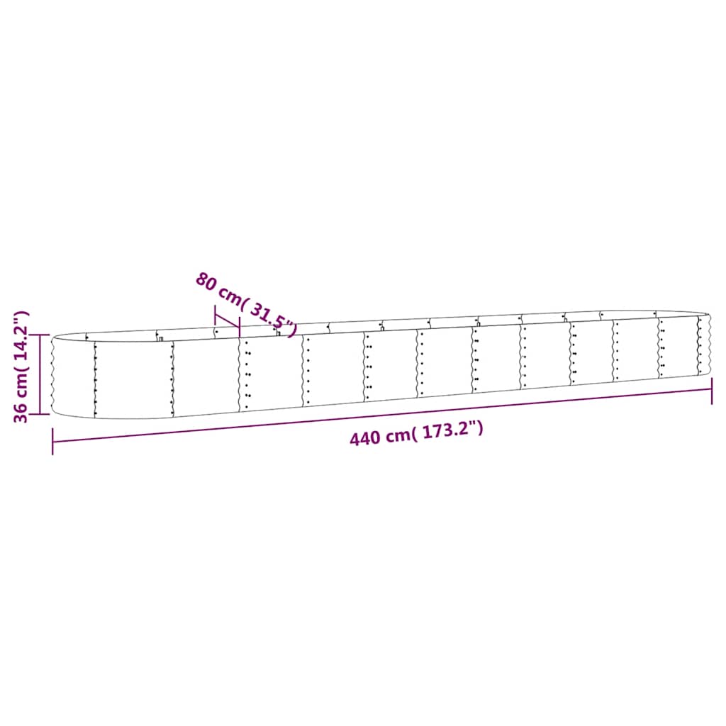 Letto Giardino Acciaio Zincato 440x80x36cm Argento