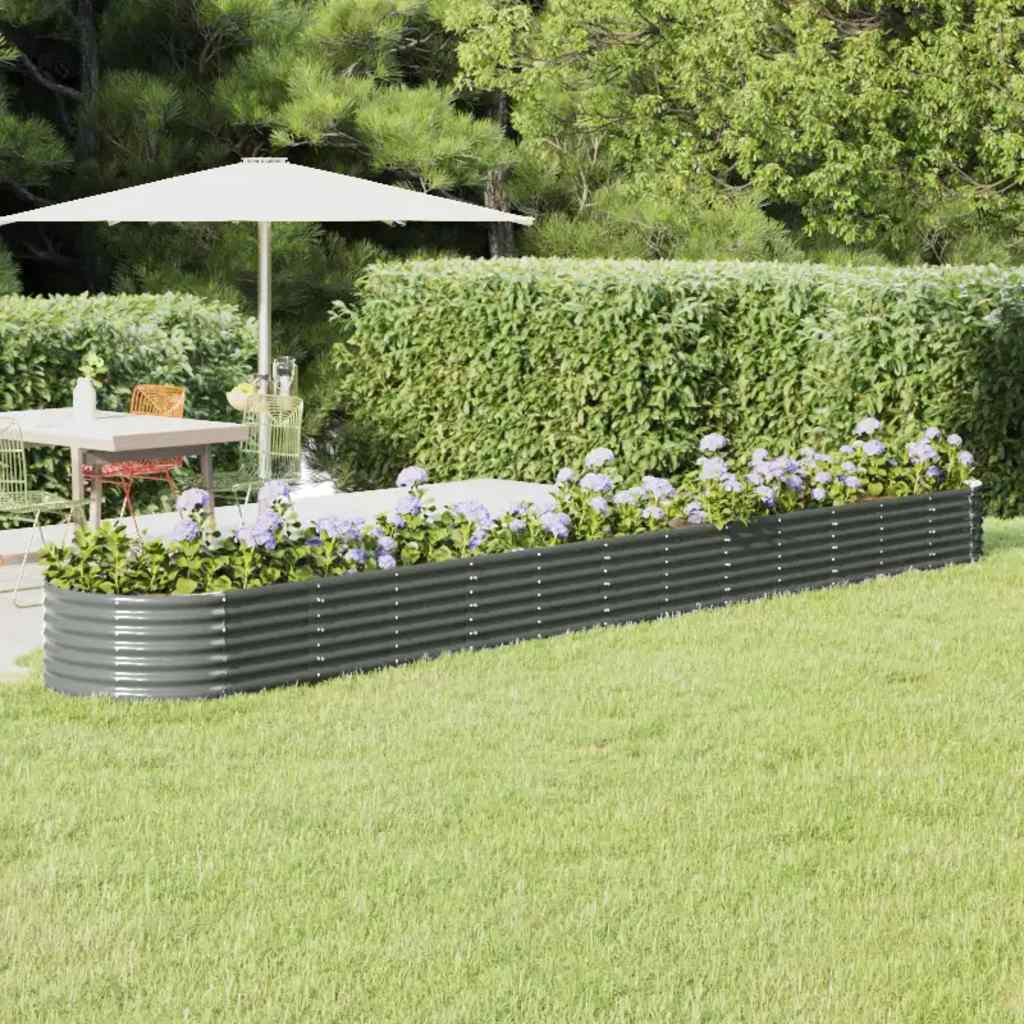 Letto Giardino Acciaio Zincato 512x80x36 cm Grigio