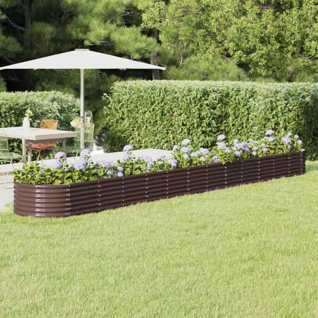 Letto Giardino Acciaio Zincato 512x80x36cm Marrone