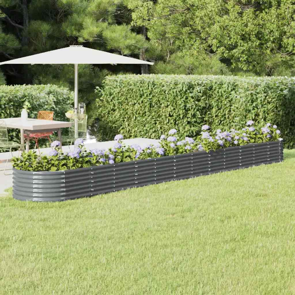 Letto da Giardino in Acciaio Zincato 512x80x36 cm Antracite