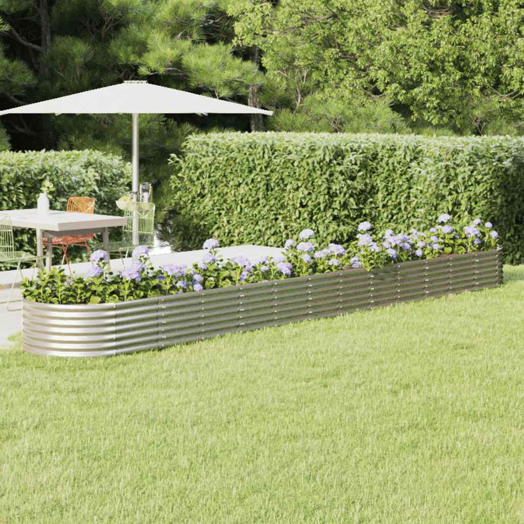 Letto Giardino Acciaio Zincato 512x80x36cm Argento