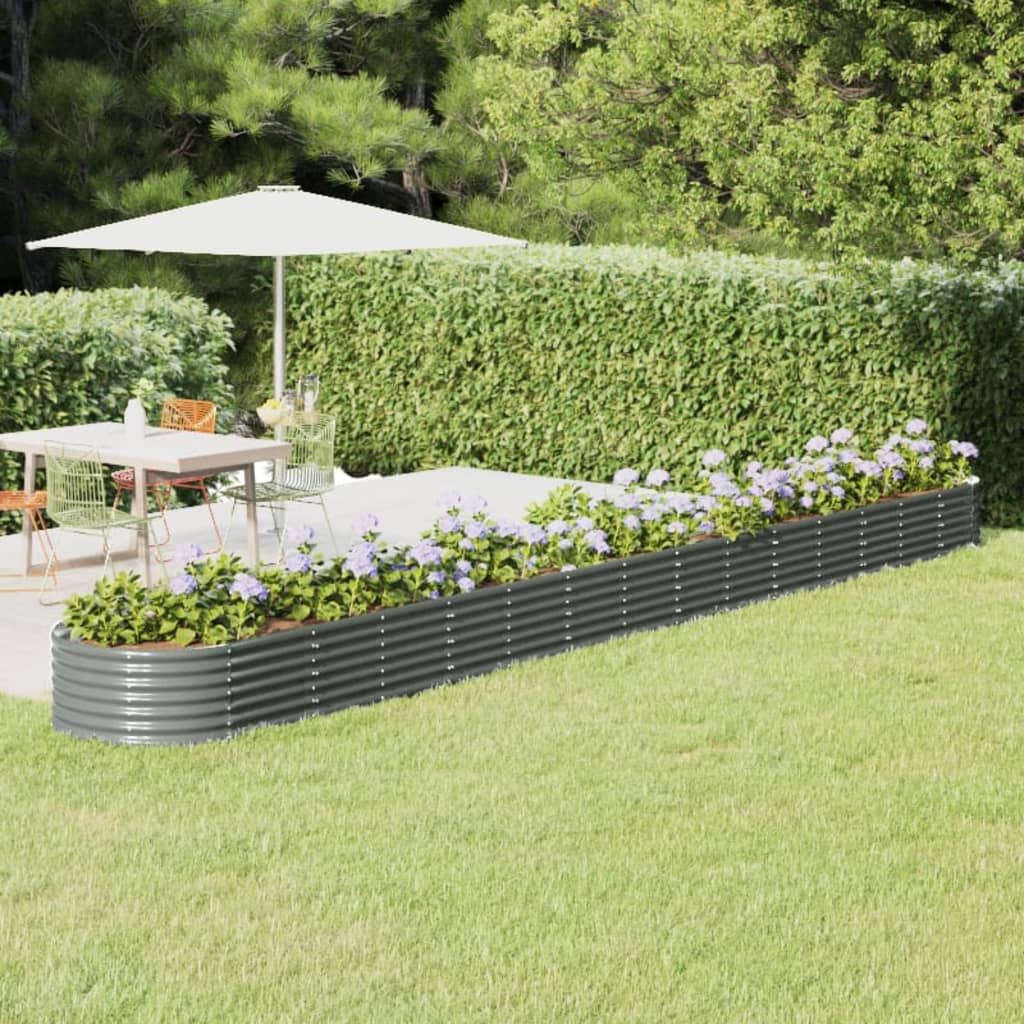 Letto Giardino Acciaio Zincato 620x80x36 cm Grigio