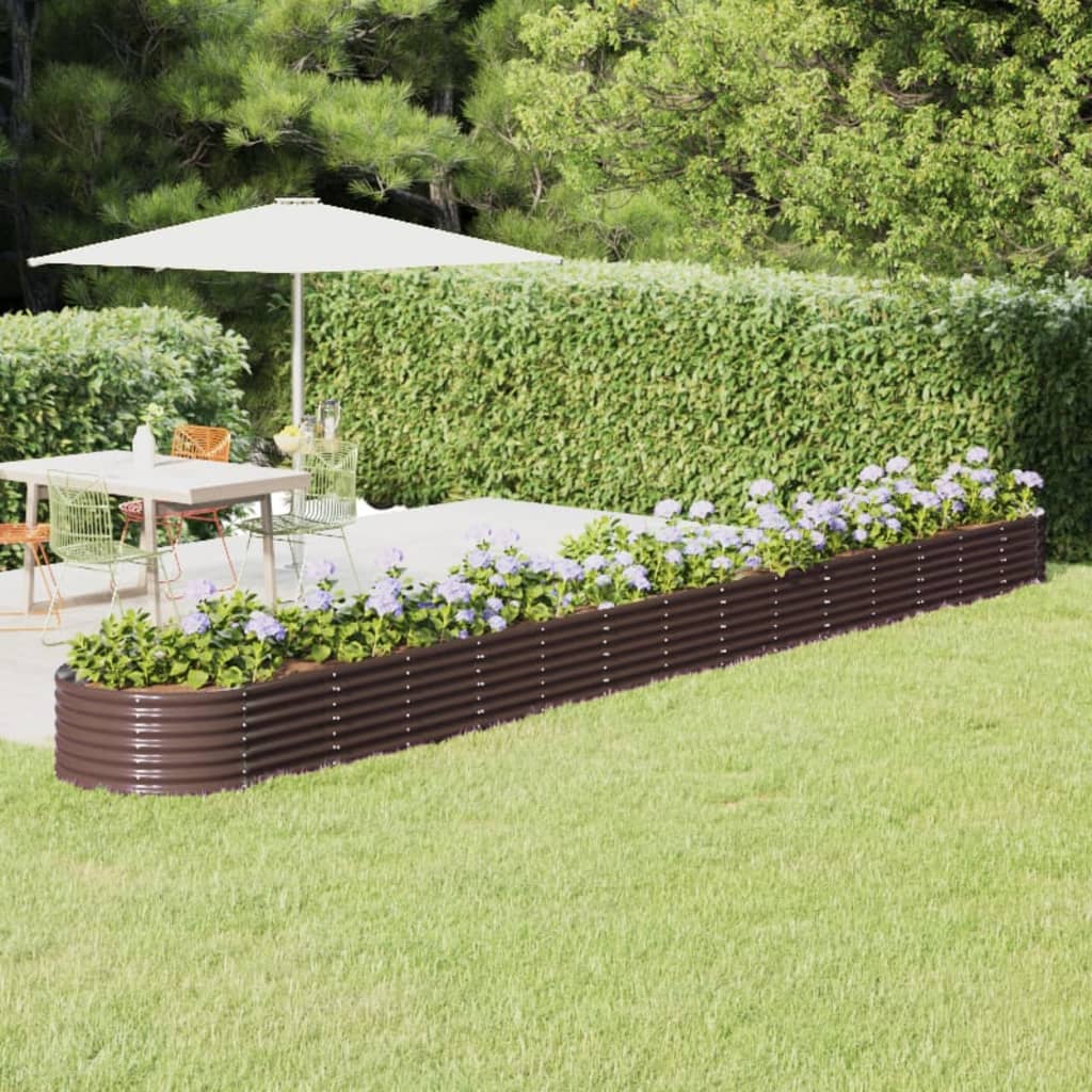 Letto Giardino Acciaio Zincato 620x80x36cm Marrone