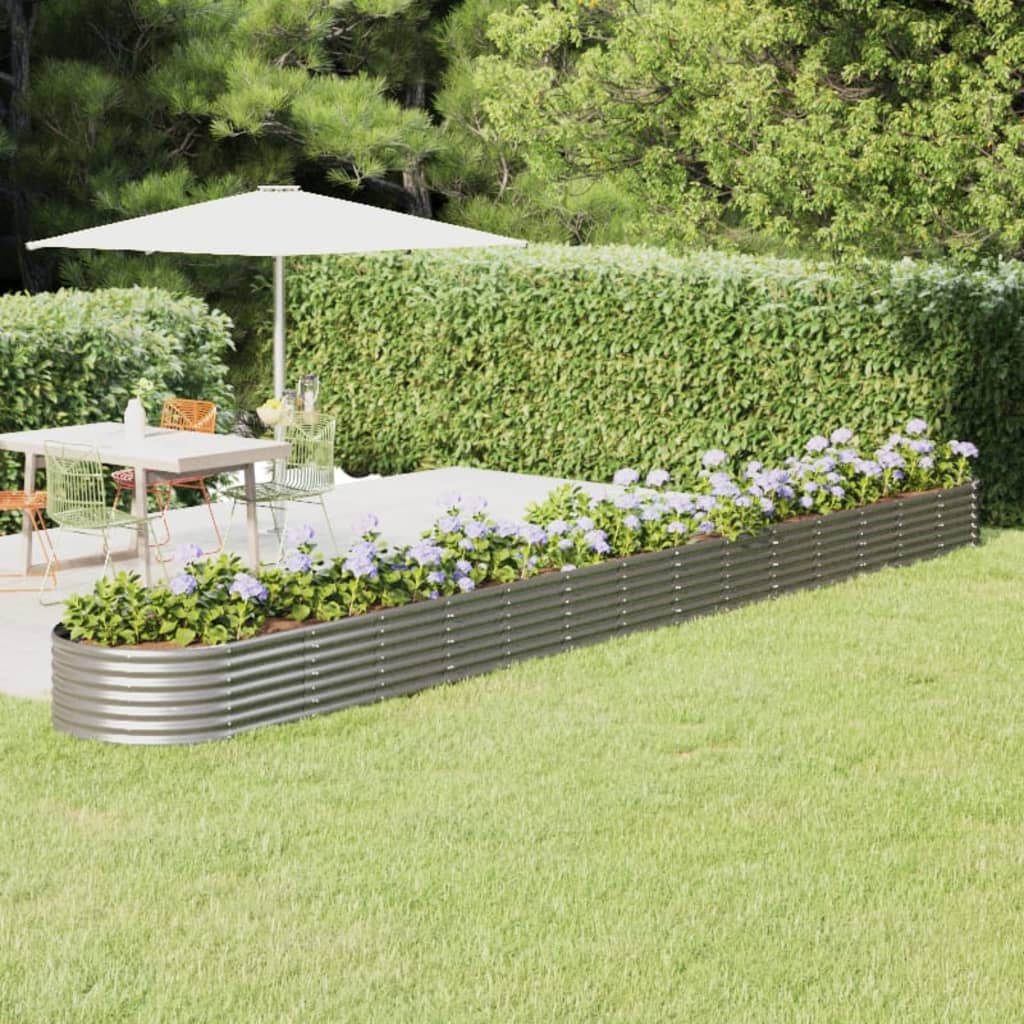 Letto Giardino Acciaio Zincato 620x80x36cm Argento