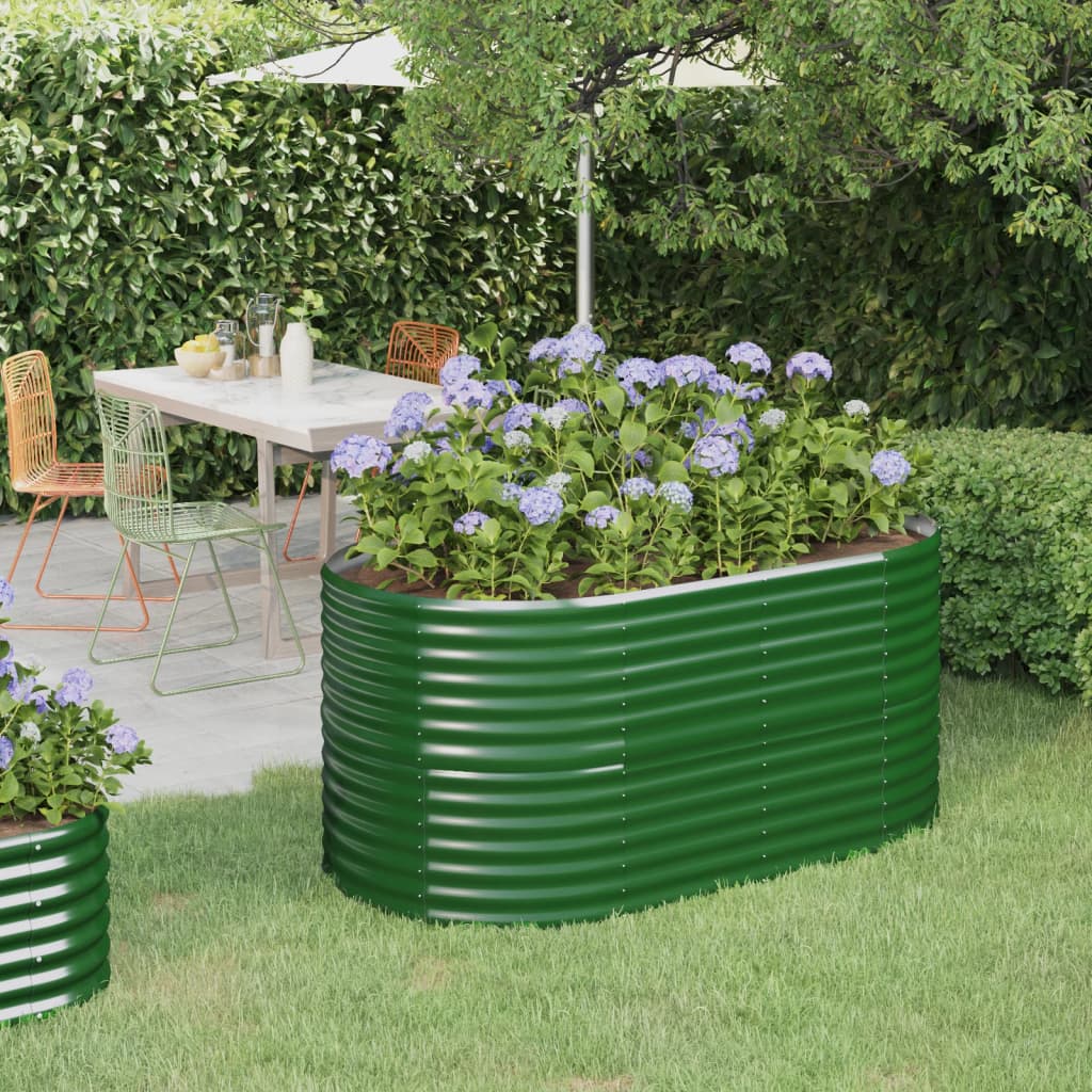 Letto Giardino Acciaio Zincato 152x80x68 cm Verde