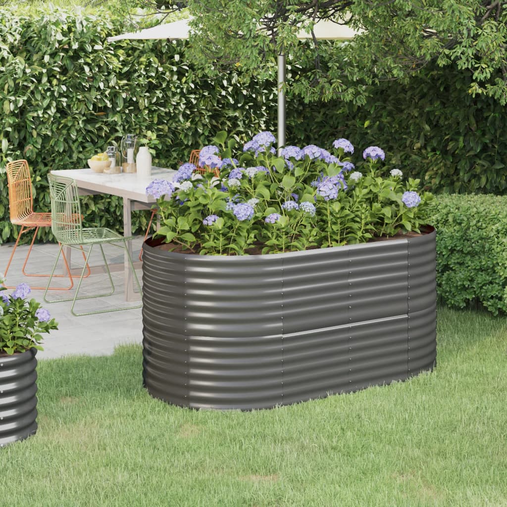Letto Giardino Acciaio Zincato 152x80x68 cm Grigio