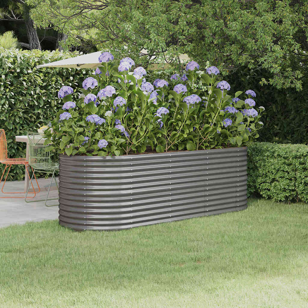 Letto Giardino Acciaio Zincato 224x80x68 cm Grigio