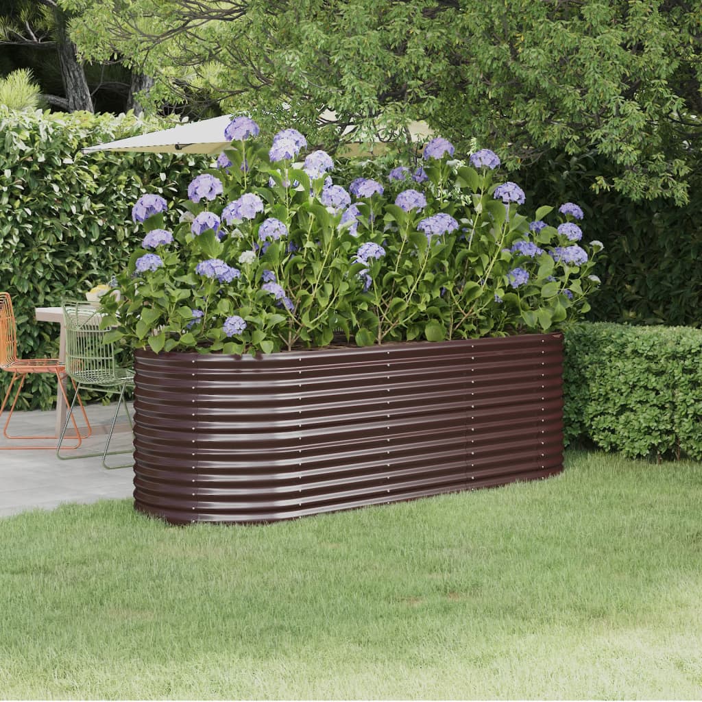 Letto Giardino Acciaio Zincato 224x80x68cm Marrone