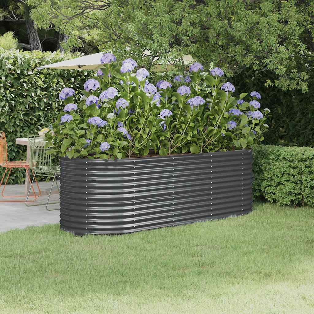 Letto da Giardino in Acciaio Zincato 224x80x68 cm Antracite