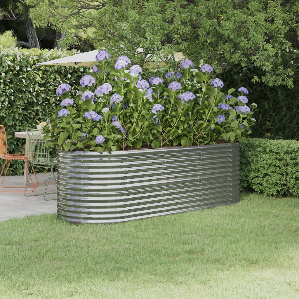 Letto Giardino Acciaio Zincato 224x80x68cm Argento