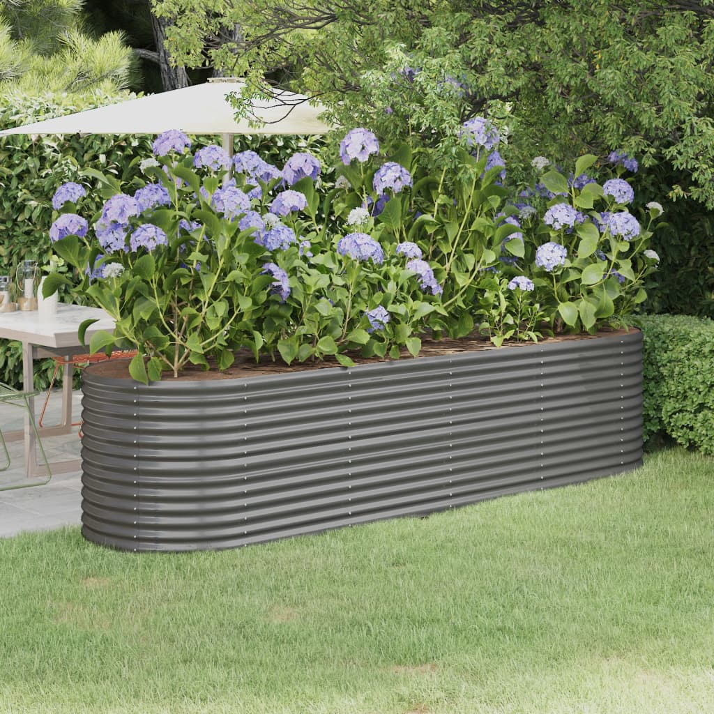 Letto Giardino Acciaio Zincato 296x80x68 cm Grigio
