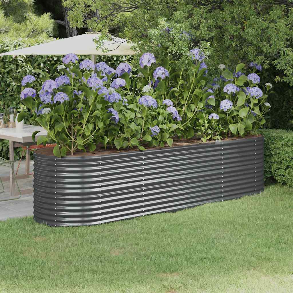 Letto da Giardino in Acciaio Zincato 296x80x68 cm Antracite