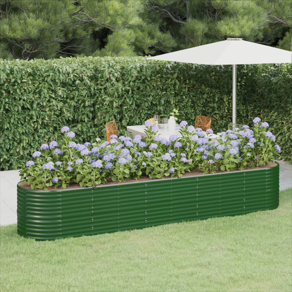 Letto Giardino Acciaio Zincato 368x80x68 cm Verde