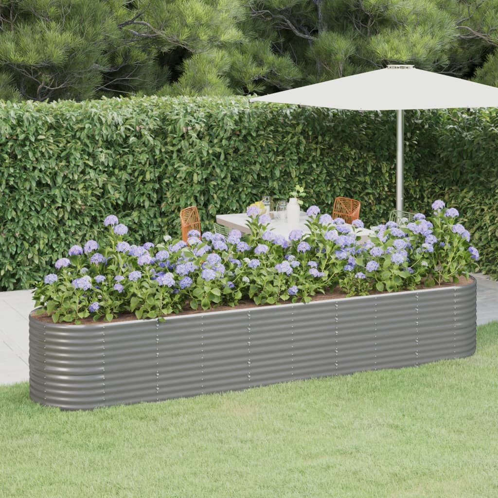Letto Giardino Acciaio Zincato 368x80x68 cm Grigio