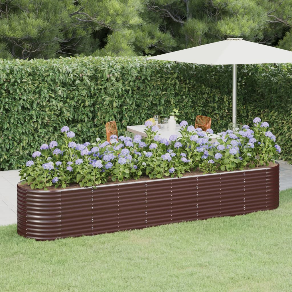 Letto Giardino Acciaio Zincato 368x80x68cm Marrone