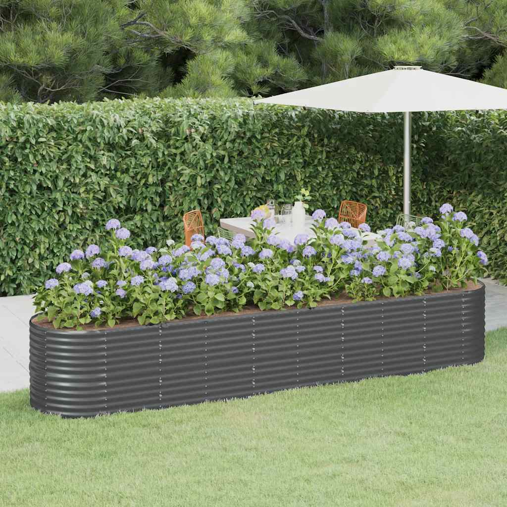 Letto da Giardino in Acciaio Zincato 368x80x68 cm Antracite