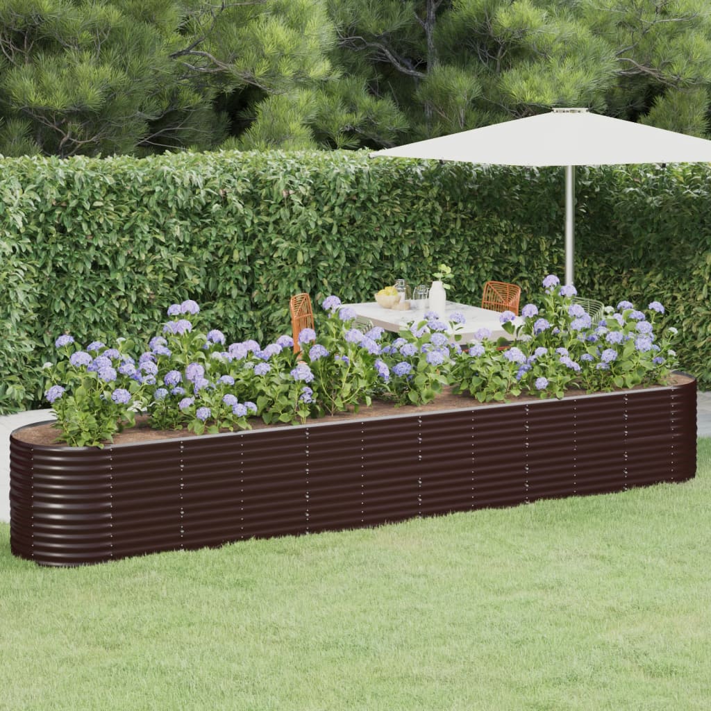 Letto Giardino Acciaio Zincato 440x80x68cm Marrone