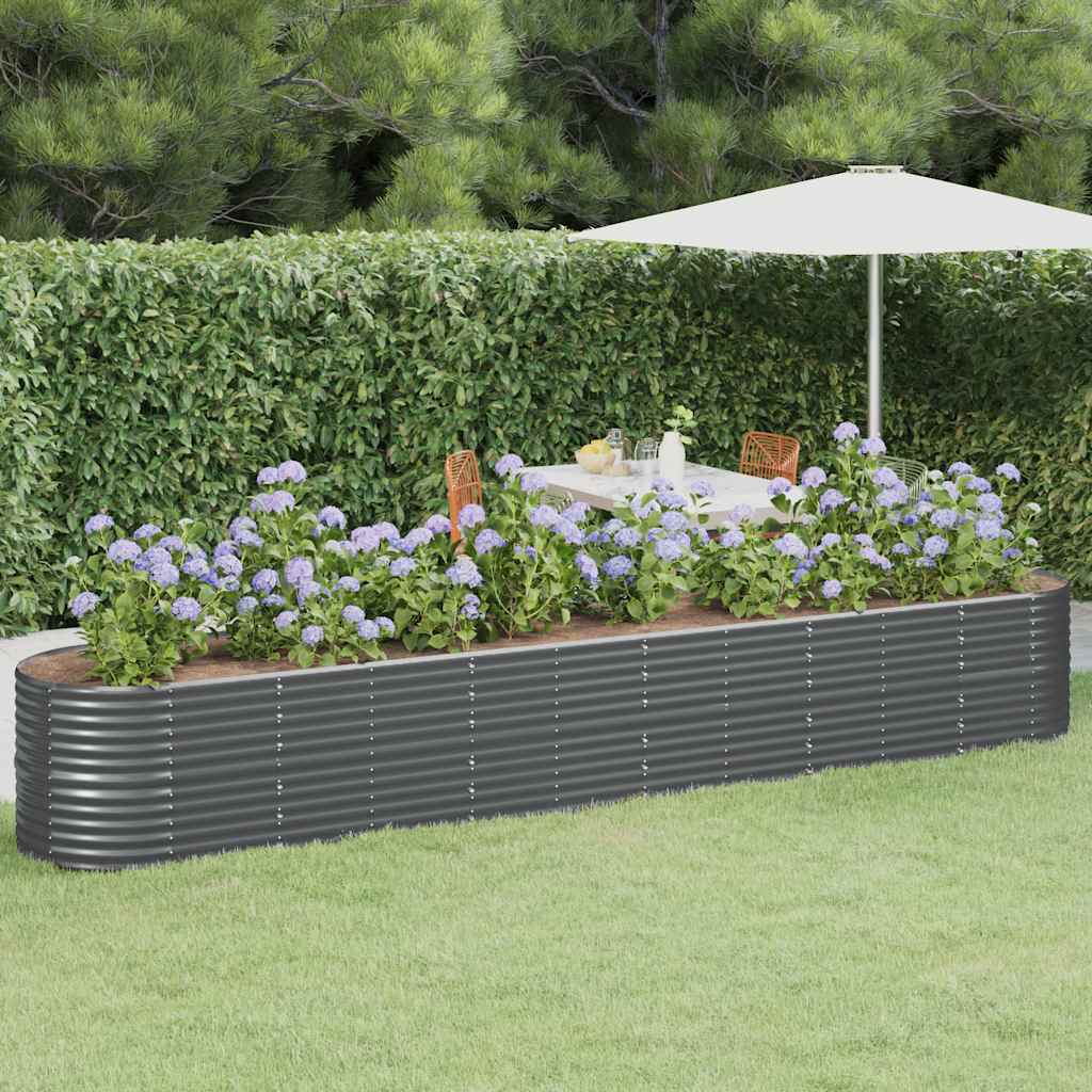 Letto da Giardino in Acciaio Zincato 440x80x68 cm Antracite