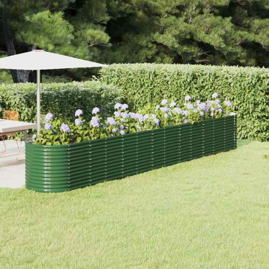 Letto Giardino Acciaio Verniciato a Polvere 512x80x68 cm Verde