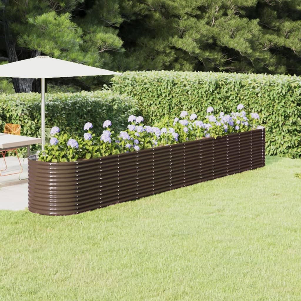 Letto Giardino Acciaio Verniciato a Polvere 512x80x68cm Marrone