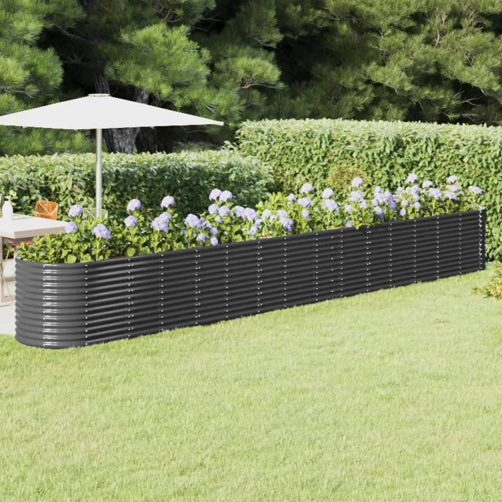 Letto da Giardino in Acciaio a Polvere 620x80x68 cm Antracite