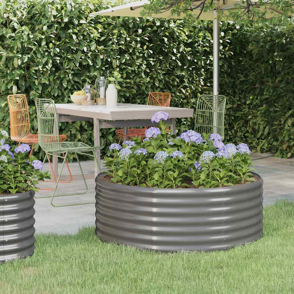 Letto Giardino Acciaio Zincato 100x100x36cm Grigio
