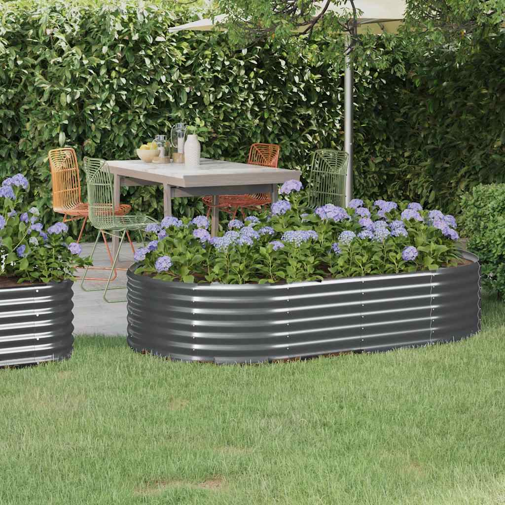 Letto da Giardino in Acciaio Zincato 175x100x36 cm Antracite