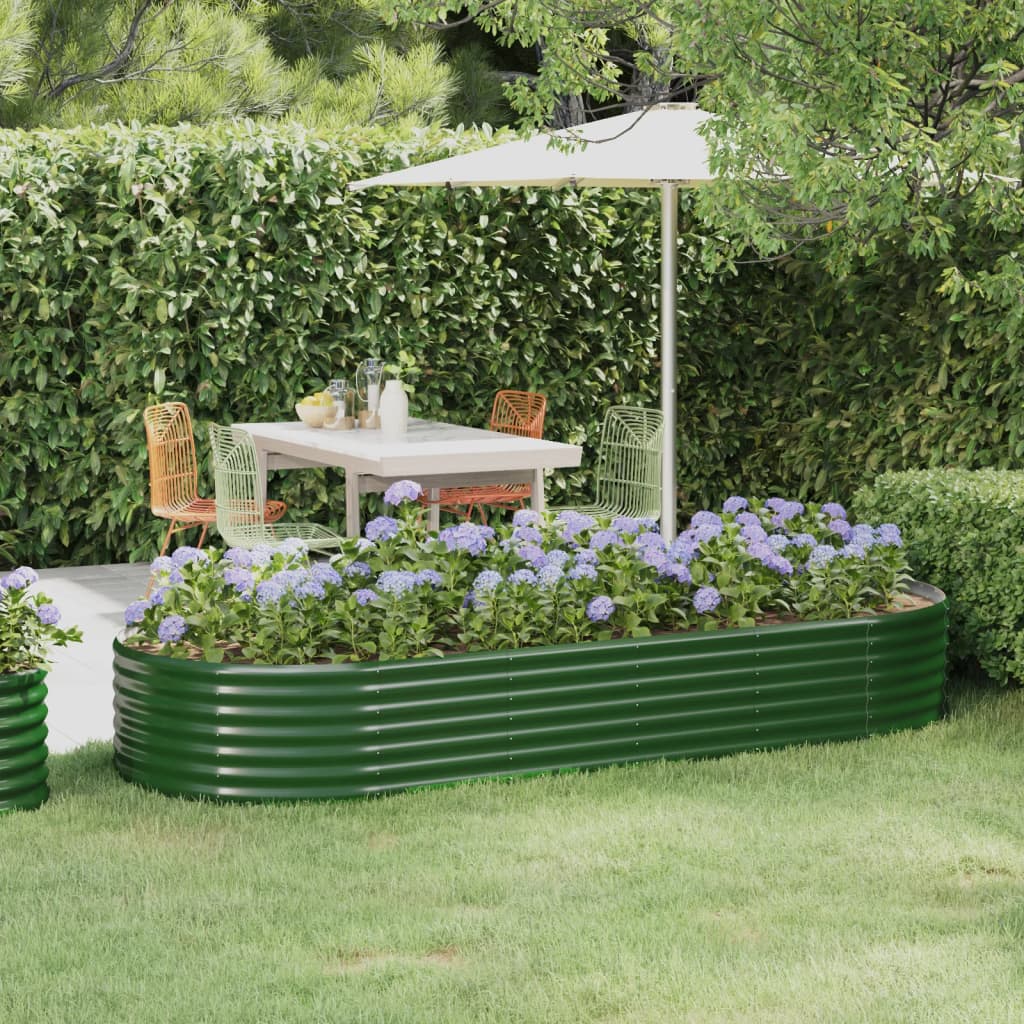 Letto Giardino Acciaio Zincato 249x100x36 cm Verde