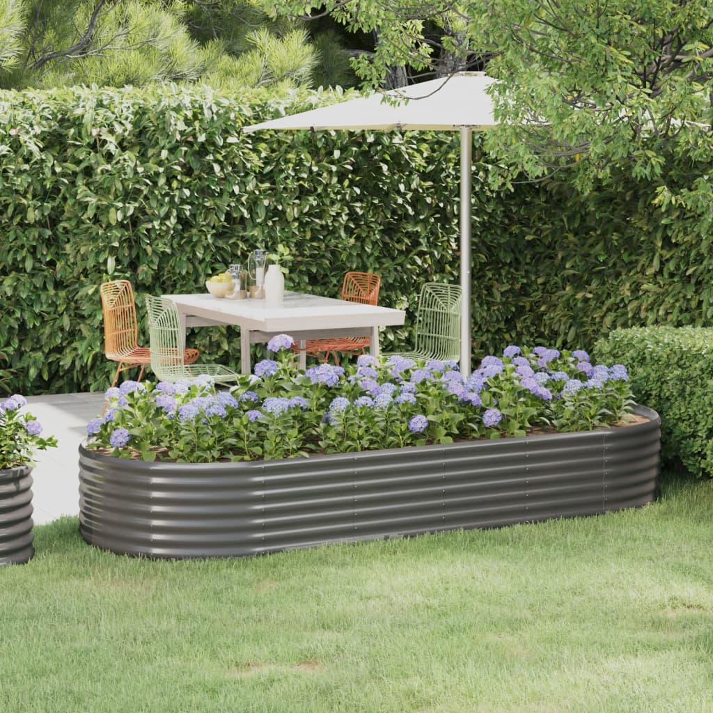 Letto Giardino Acciaio Zincato 249x100x36cm Grigio