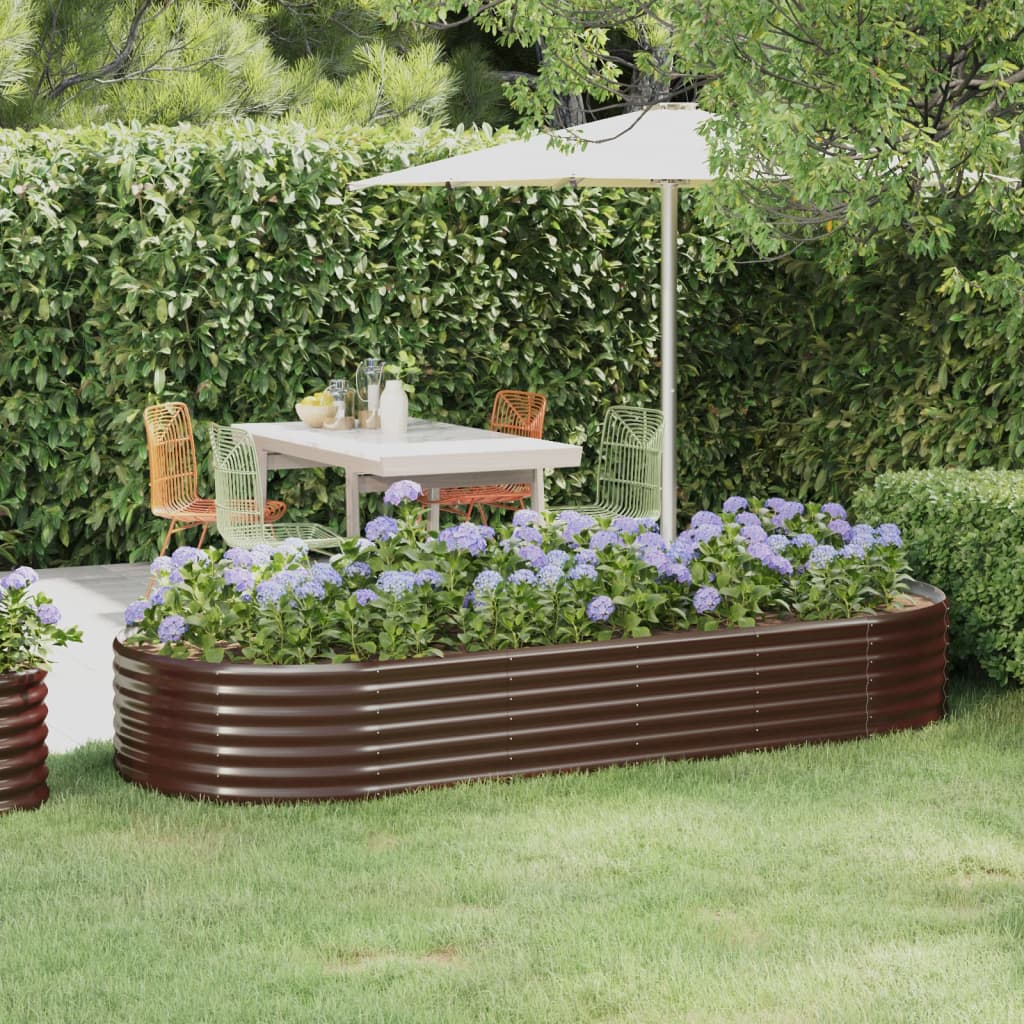Letto Giardino Acciaio Zincato 249x100x36cm Marrone