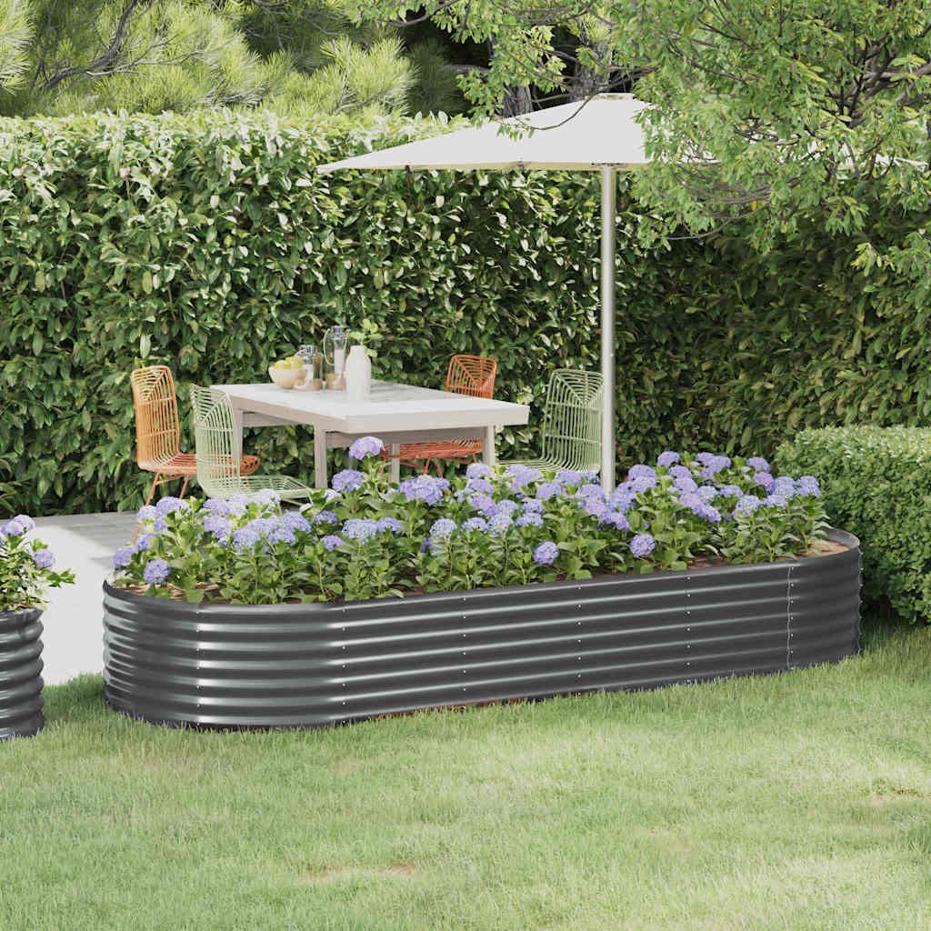 Letto da Giardino in Acciaio Zincato 249x100x36 cm Antracite