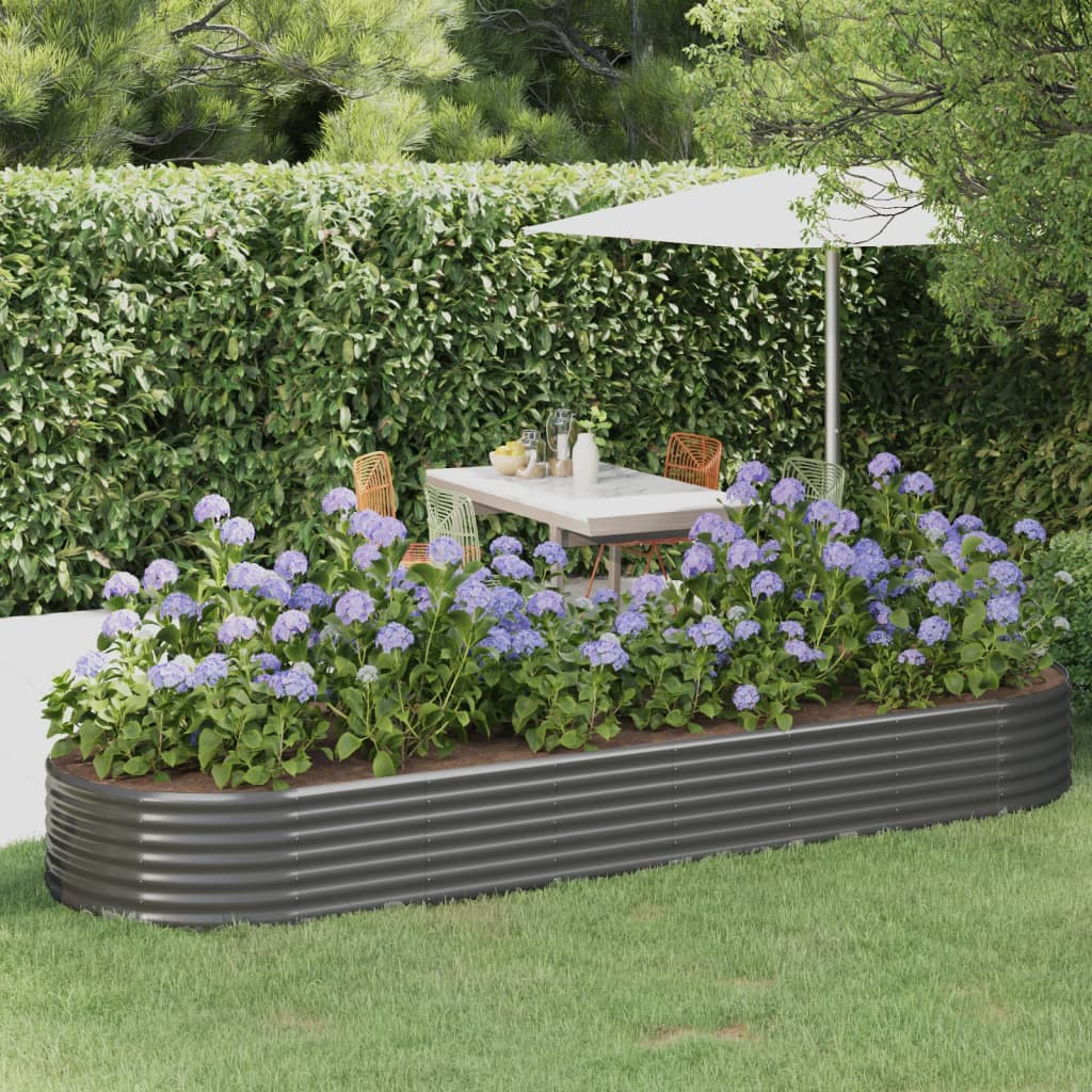 Letto Giardino Acciaio Zincato 322x100x36cm Grigio