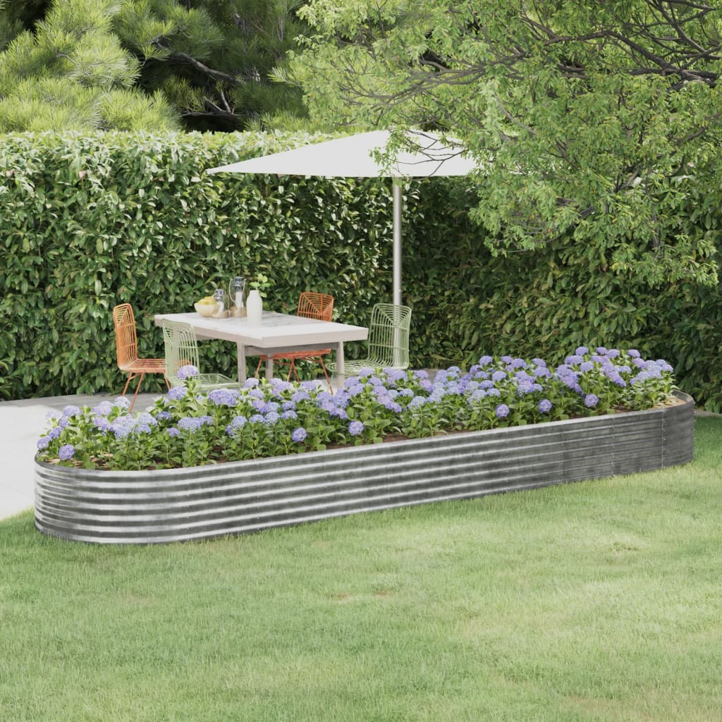 Letto Giardino Acciaio Zincato 396x100x36cm Argento