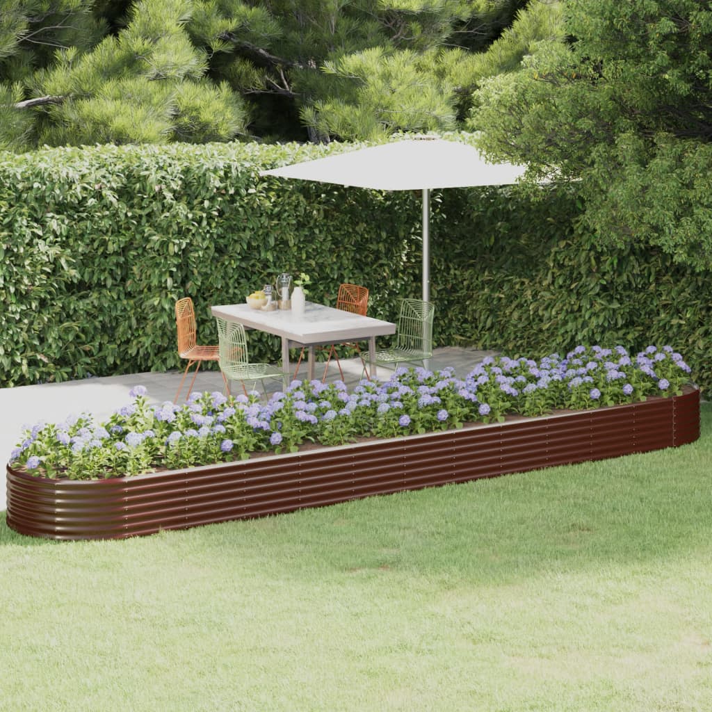 Letto Giardino Acciaio Zincato 507x100x36 cm Marrone
