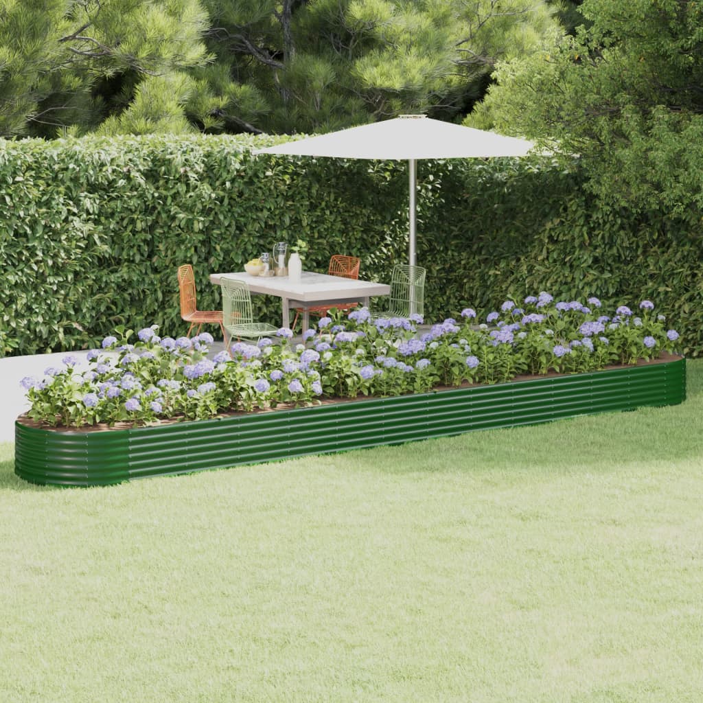Letto Giardino Acciaio Zincato 544x100x36 cm Verde
