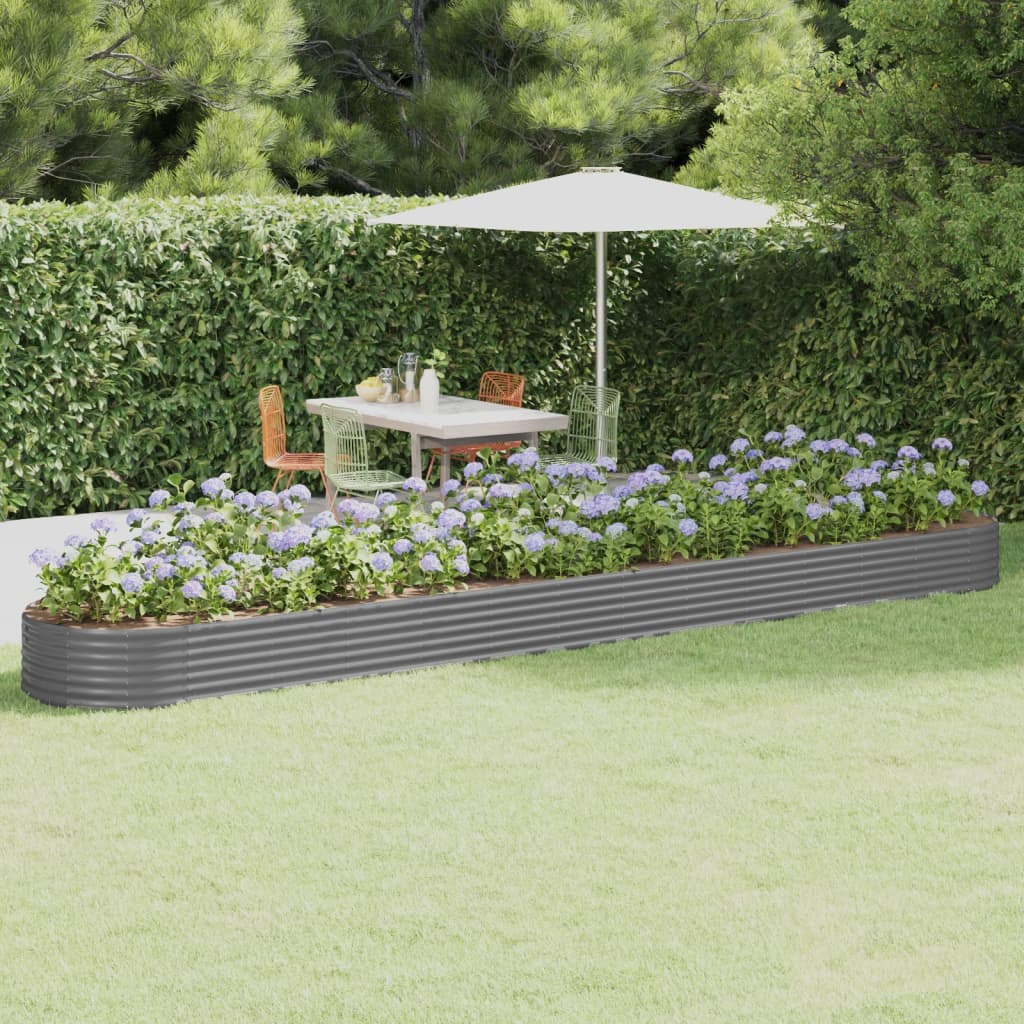 Letto Giardino Acciaio Zincato 544x100x36cm Grigio