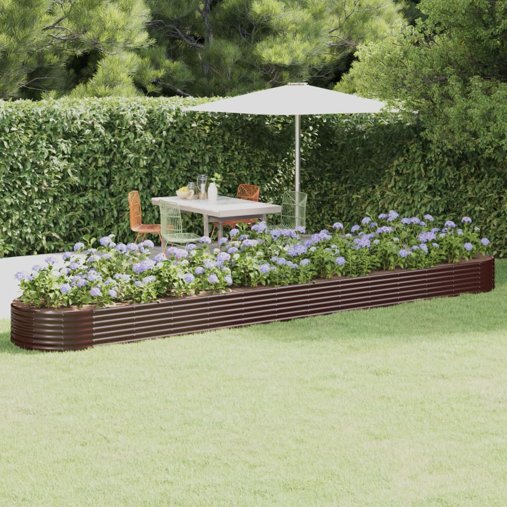 Letto Giardino Acciaio Zincato 544x100x36 cm Marrone