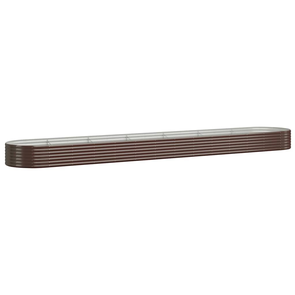 Letto Giardino Acciaio Zincato 544x100x36 cm Marrone