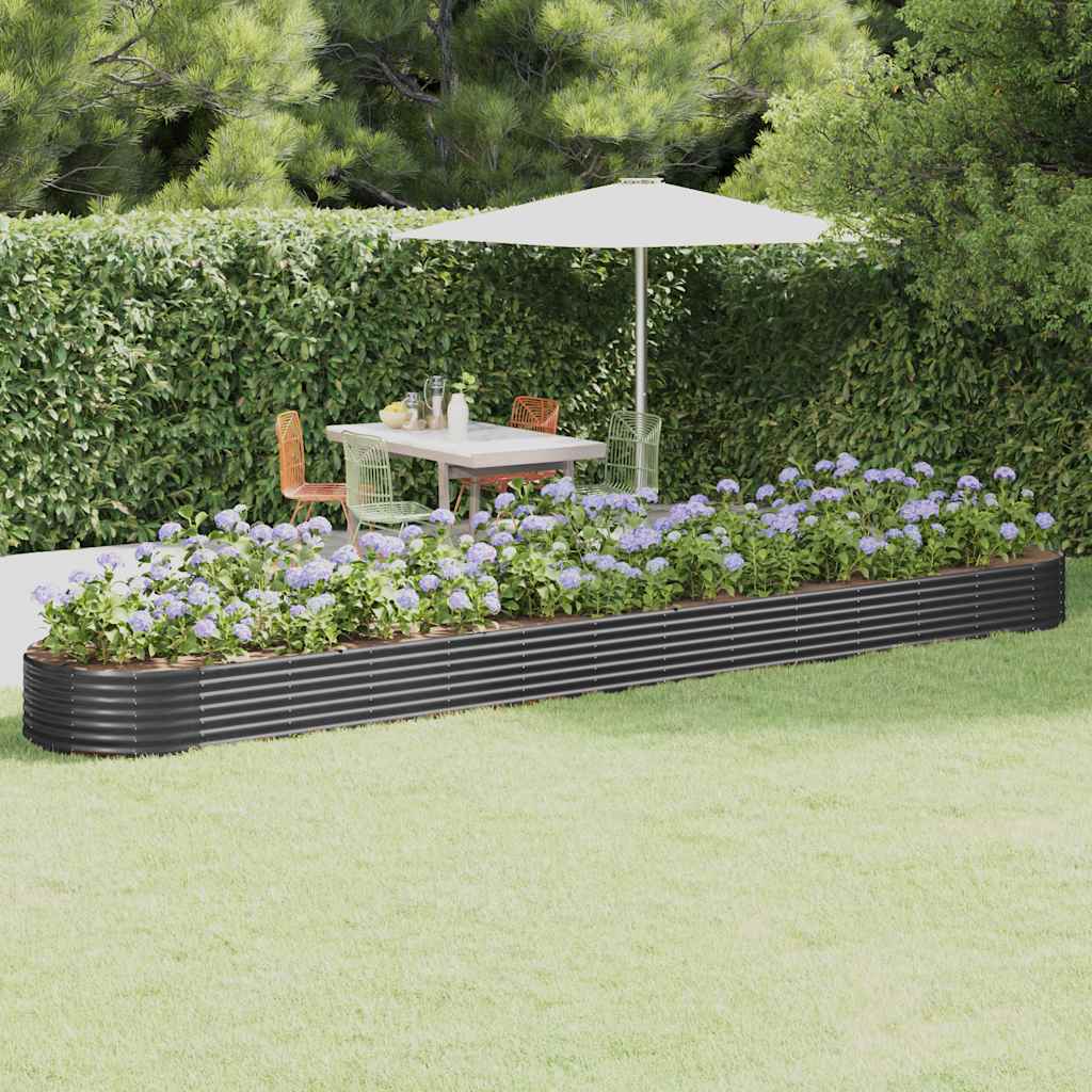 Letto da Giardino in Acciaio Zincato 544x100x36 cm Antracite