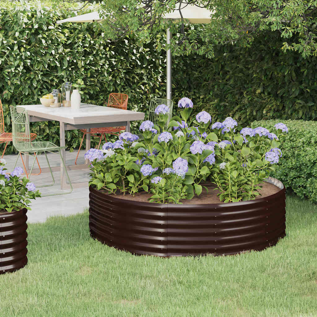 Letto Giardino Acciaio Zincato 140x140x36 cm Marrone