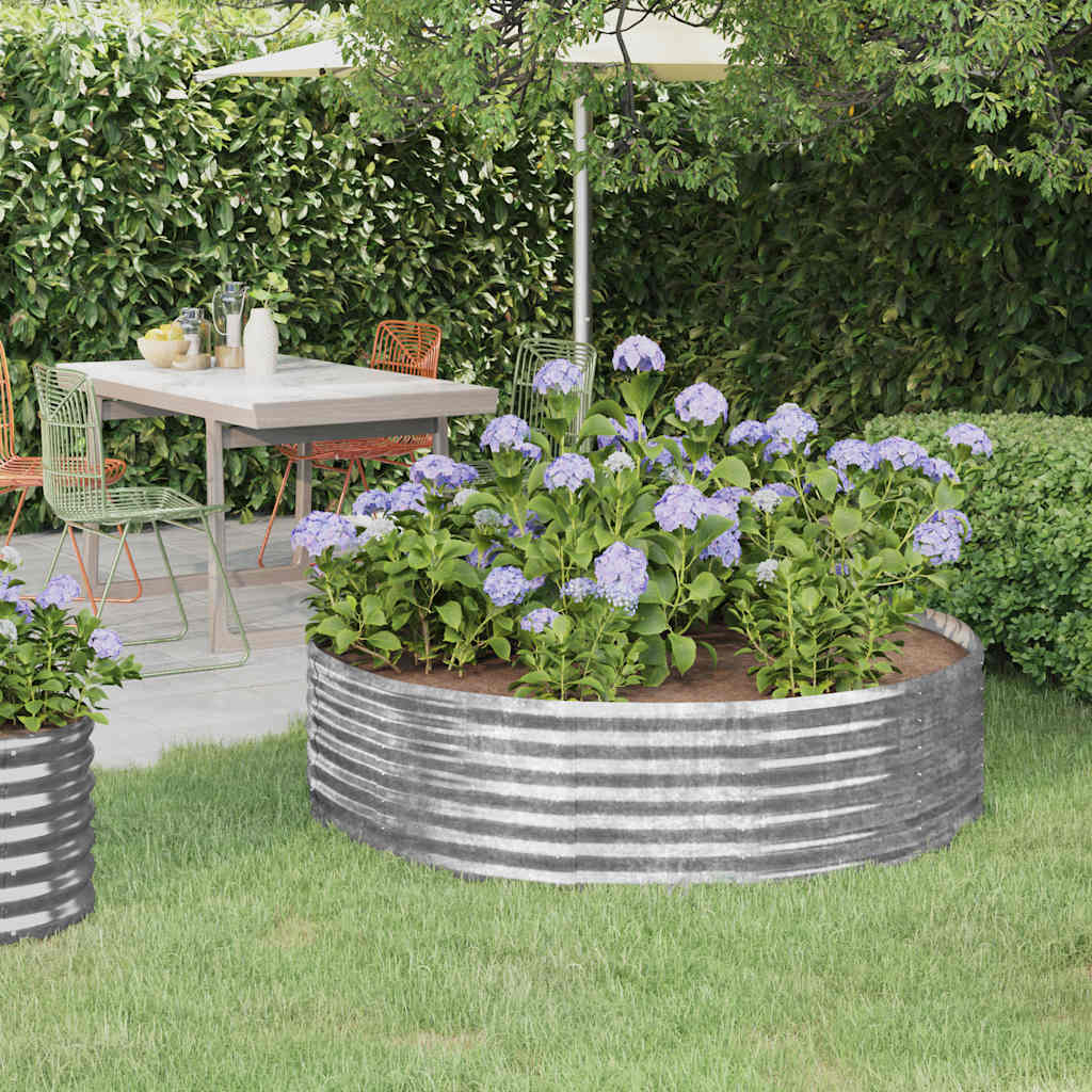 Letto Giardino Acciaio Zincato 140x140x36cm Argento
