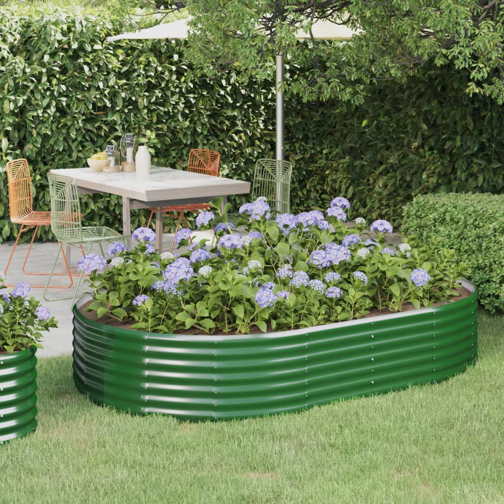 Letto Giardino Acciaio Zincato 214x140x36 cm Verde