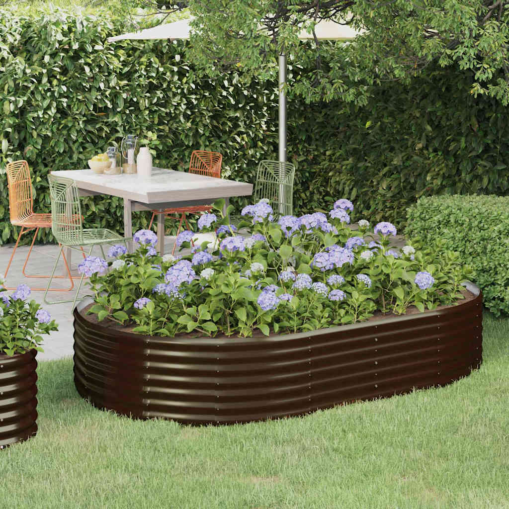 Letto Giardino Acciaio Zincato 214x140x36 cm Marrone