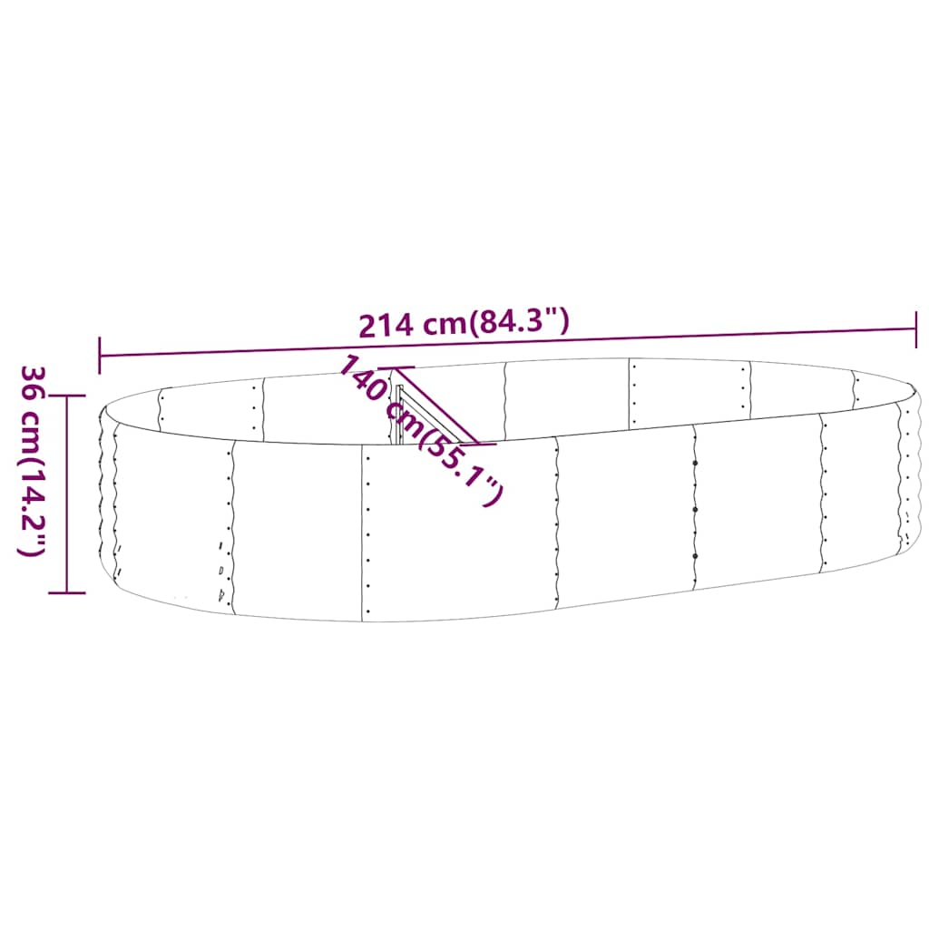 Letto Giardino Acciaio Zincato 214x140x36 cm Marrone